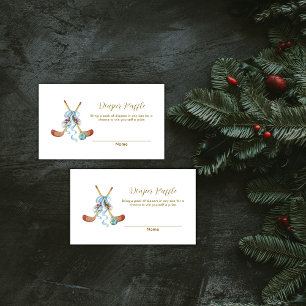 Winter All Star Hockey Diaper Raffle Baby Shower  Enclosure Card