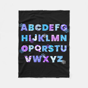 Winter Alphabet Abcs Kindergarten Teacher Kids Fleece Blanket