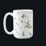 Winter Alpine Skiers Skiing Ski Skis Pattern Coffee Mug<br><div class="desc">Cool winter themed skier pattern design with skiers skiing down alpine ski resort slopes among snow covered fir trees in alps. Freeride skiers are wearing colourful vintage retro ski suits, skiing downhill with skis on a white snowy mountain landscape background. Wonderful winter sport fun gift for a skier in your...</div>
