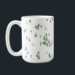 Winter Alpine Skiers Skiing Ski Skis Pattern Coffee Mug<br><div class="desc">Cool winter themed skier pattern design with skiers skiing down alpine ski resort slopes among snow covered fir trees in alps. Freeride skiers are wearing colourful vintage retro ski suits, skiing downhill with skis on a white snowy mountain landscape background. Wonderful winter sport fun gift for a skier in your...</div>