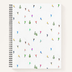 Winter Alpine Skiers Skiing Ski Skis Pattern Notebook