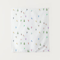 Winter Alpine Skiers Skiing Ski Skis Pattern