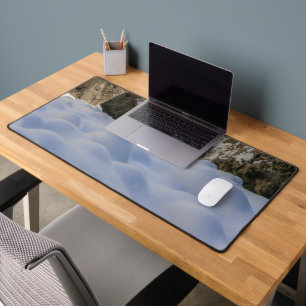 Winter and spring valley and mountains desk mat