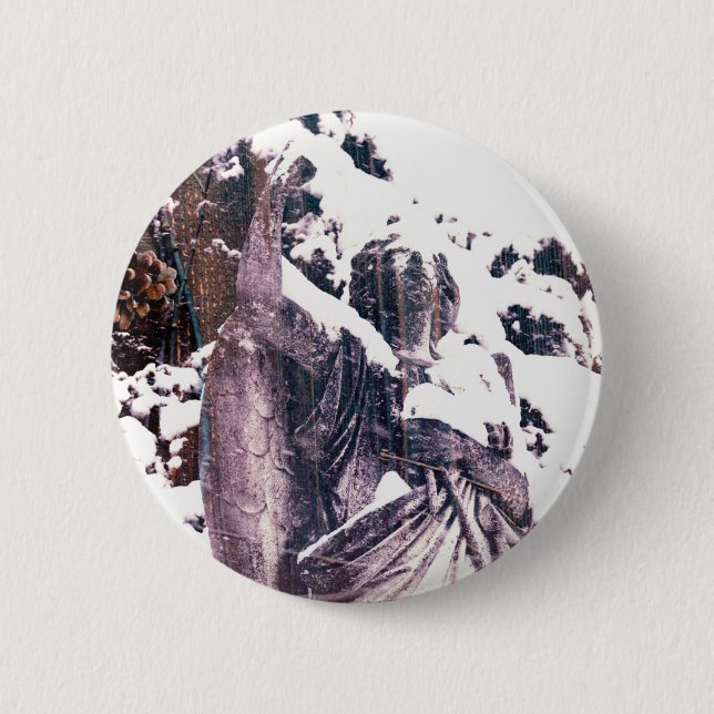 Winter Angel 6 Cm Round Badge (Front)