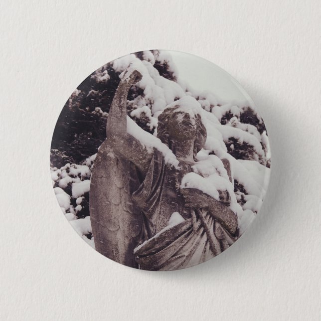 Winter Angel 6 Cm Round Badge (Front)