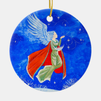 Winter Angel Ceramic Tree Decoration
