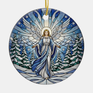Winter Angel Family Photo Ceramic Tree Decoration
