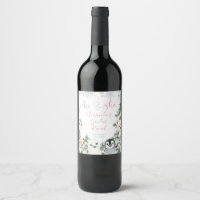 Winter animals artics Gender Reveal Wine Bottle