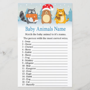Winter animals Baby Animals Name Game baby shower