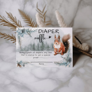 Winter Animals Baby Shower Diaper Raffle Enclosure Card