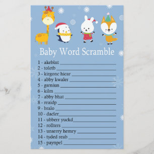 Winter animals Baby word scramble game
