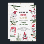 Winter Animals Birthday Christmas Funny Invitation<br><div class="desc">Decemeber Birthday Party Invitation. Find more options and matching items in my shop or contact me.</div>