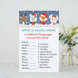Winter animals christmas around the world game