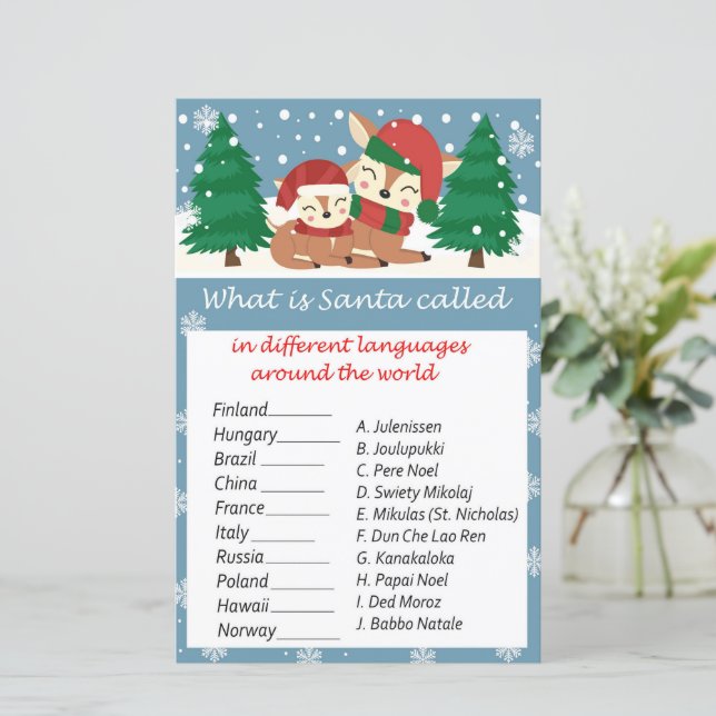 Winter animals christmas around the world game (Standing Front)