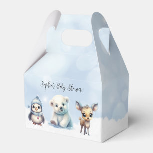 Winter Animals Cold Outside Baby Shower Favour Box