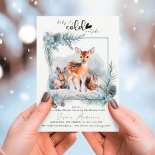 Winter Animals Cold Outside Baby Shower Invitation