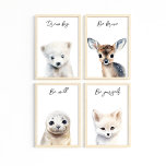 Winter Animals Gender Neutral Baby Shower Gift<br><div class="desc">Set of Winter Animals Gender Neutral Nursery wall art. This set of 4  animal prints will be the perfect addition to your kids room or Baby Nursery.</div>