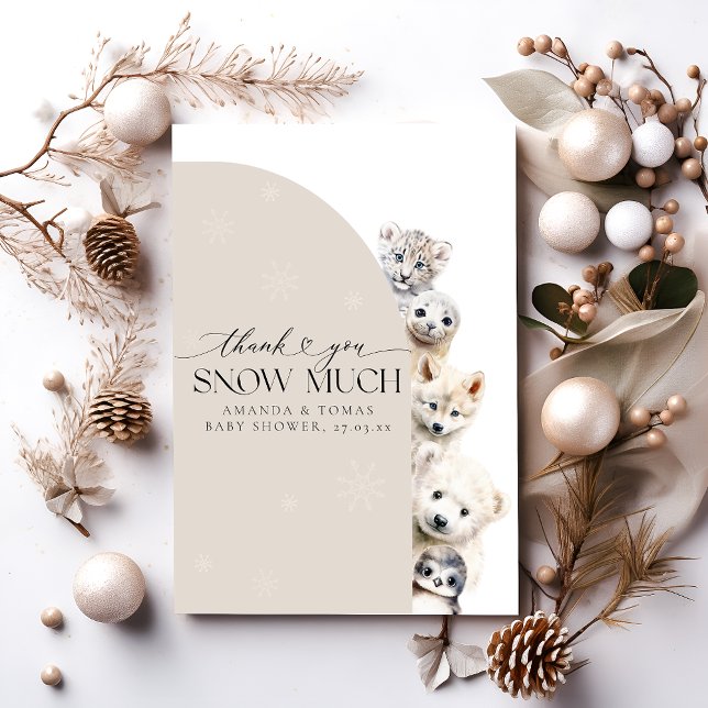 Winter Animals Gender Neutral Baby Shower Thank You Card (Creator Uploaded)