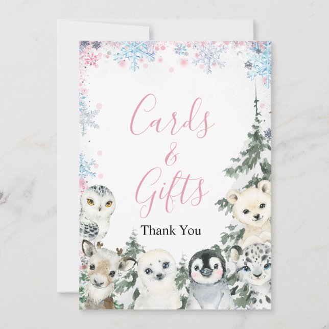  Winter animals Gender Reveal Cards and Gifts (Front)