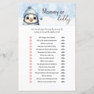 Winter Animals Mummy or Daddy Baby Shower Game