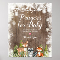 Winter Animals Rustic Wood Prayers for Baby