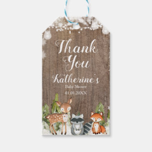 Winter Animals Snowflakes Baby Shower Thank You Gift Tags