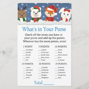 winter animals What's in your purse game