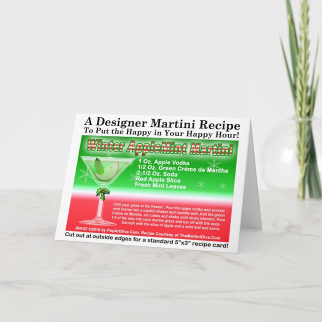 WINTER APPLE MINT CHRISTMAS MARTINI RECIPE CARD (Front)