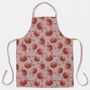 Winter apples muted red shades apron