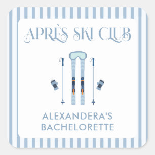 Winter Apre Ski Bachelorette Party  Square Sticker
