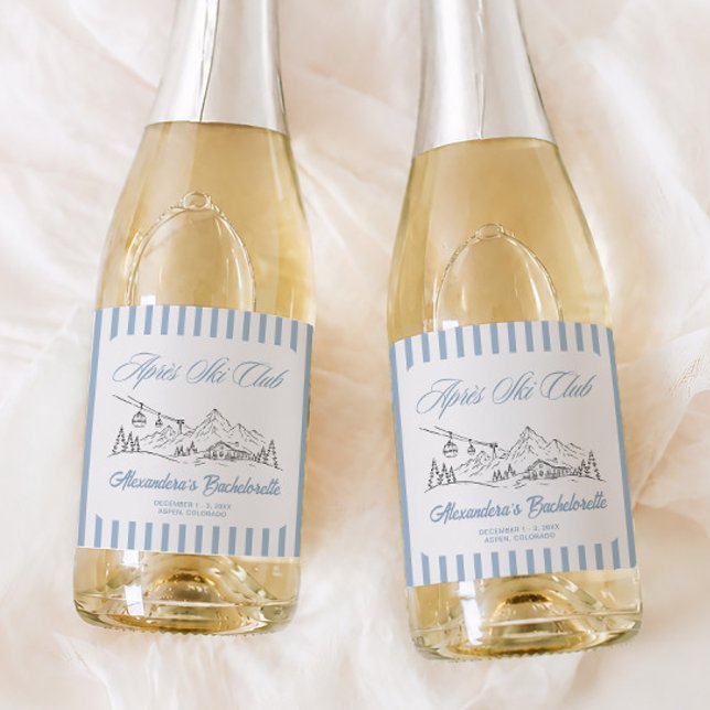Winter Apres Ski Bachelorette  Sparkling Wine Label (Creator Uploaded)