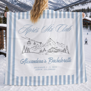 Winter Apres Ski Club Bachelorette Fleece Blanket