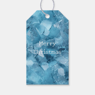 Winter Aqua Blue Ice Snowflakes Christmas Gift Tags