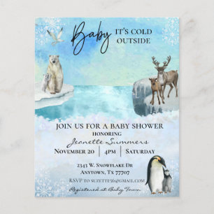 Winter Arctic Animal Baby It's Cold Outside Shower