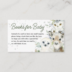 Winter Arctic Animals Baby Shower Books for Baby Enclosure Card