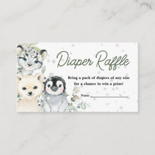 Winter Arctic Animals Baby Shower Diaper Raffle Enclosure Card
