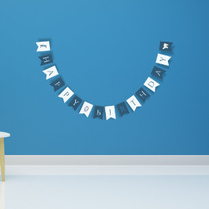 Winter Arctic Animals Blue Boy Birthday Party Bunting