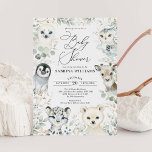 Winter Arctic Animals Gender Neutral Baby Shower Invitation<br><div class="desc">Invite your guests with this whimsical baby shower invitation,  featuring adorable arctic animals and soft watercolor greenery. Use the design tools to edit the text,  change font colour and style to create a unique one of a kind invitation design.</div>