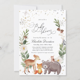 Winter Arctic Animals Gender Neutral Baby Shower Invitation