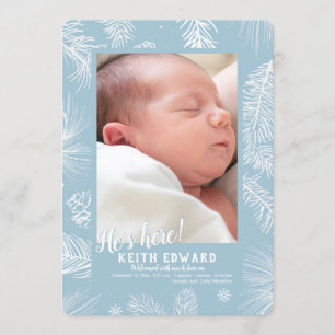 Winter Arrival Photo Birth Announcement