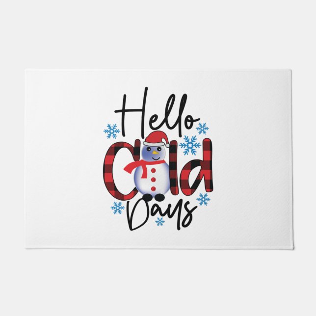 Winter Art Hello Cold Days Doormat (Front)