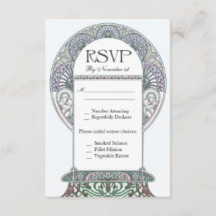 Winter Art Nouveau RSVP Wedding Cards