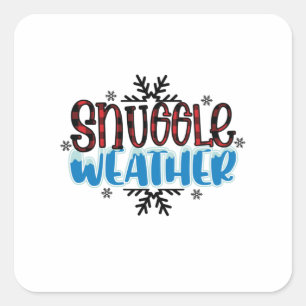 Winter Art Snuggle Weather Square Sticker