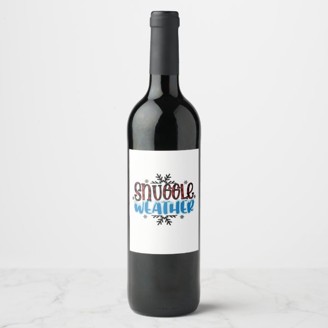 Winter Art Snuggle Weather Wine Label (Front)