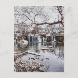 Winter At Finley Dam Thank You Postcard