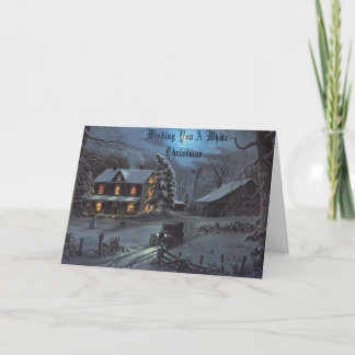 Winter at Grandpas Farm, Wishing You A White Ch... Holiday Card