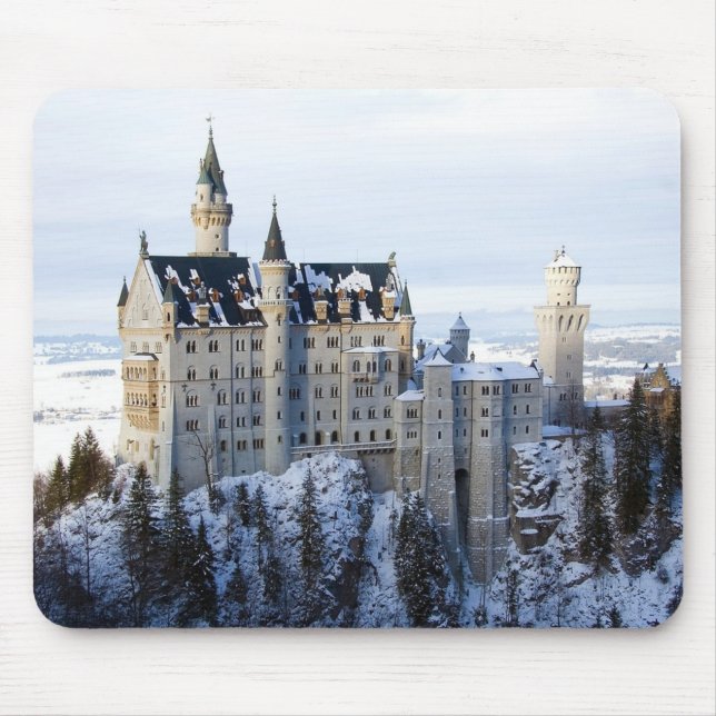 Winter at Neuschwanstein Castle, Germany Bavaria Mouse Mat (Front)