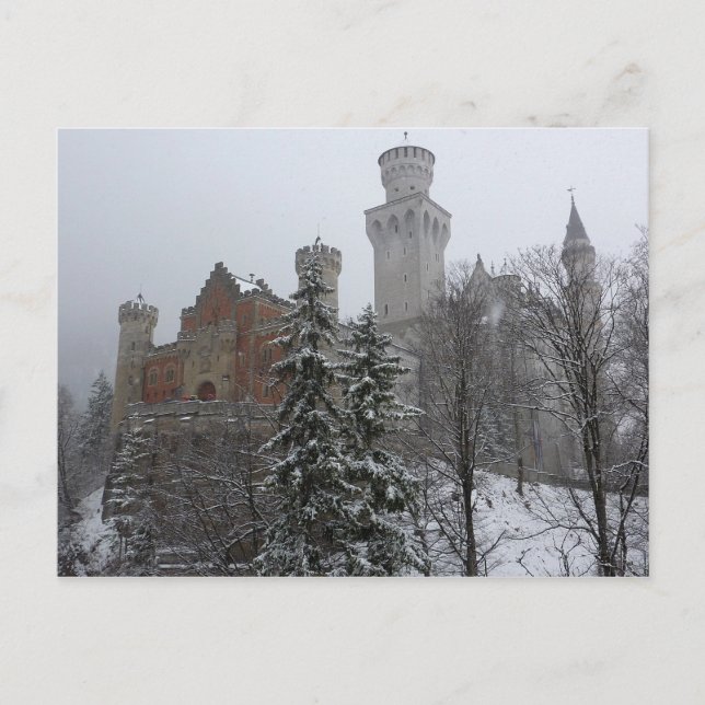 Winter at Neuschwanstein Castle Postcard (Front)
