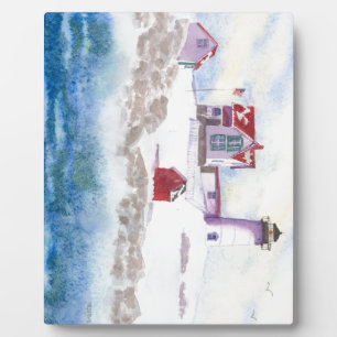 winter at Nubble LIghthouse in Maine Plaque