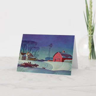 Winter At The Farm Holiday Card